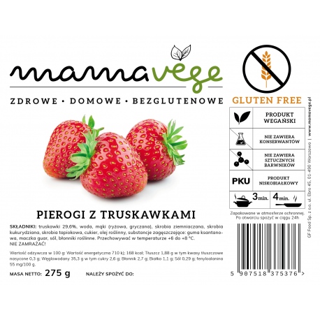 Pierogi z truskawkami 275g