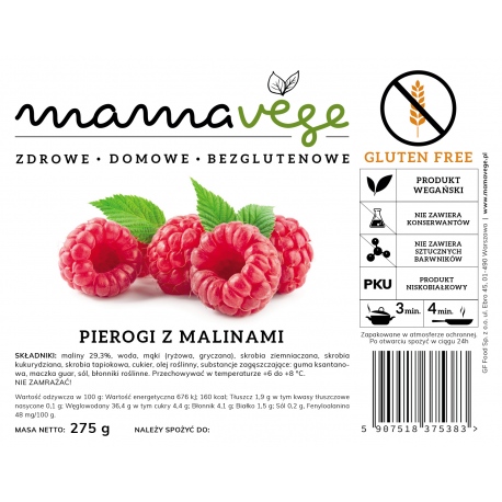 Pierogi z malinami 275g