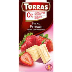 Czekolada BIała z Truskawkami bez cukru 75g Torras